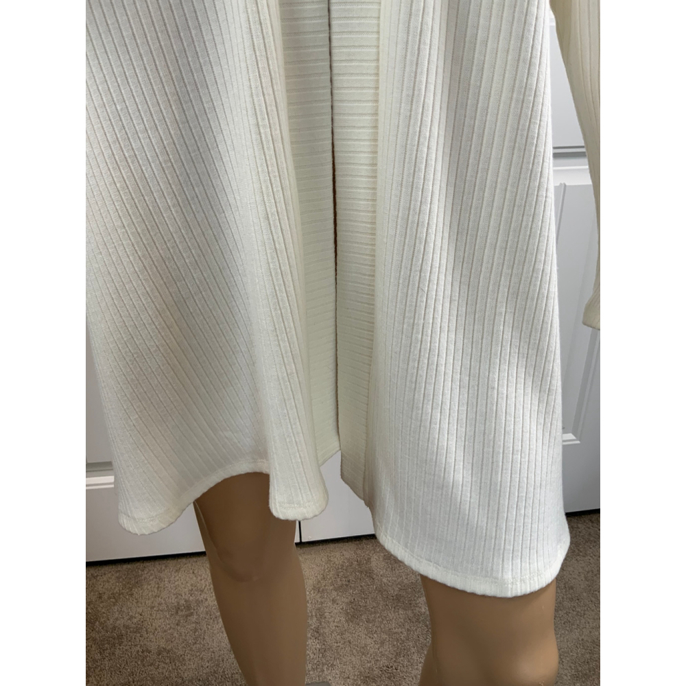Vince Camuto Women's Open Front Cardigan Sz XL Off White Ribbed Knit V-Neck Boho - Picture 4 of 14